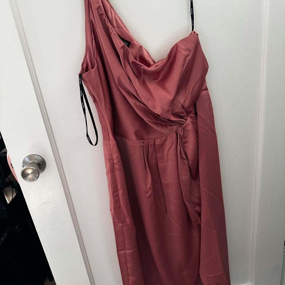 City Chic One Shoulder Rose Dress